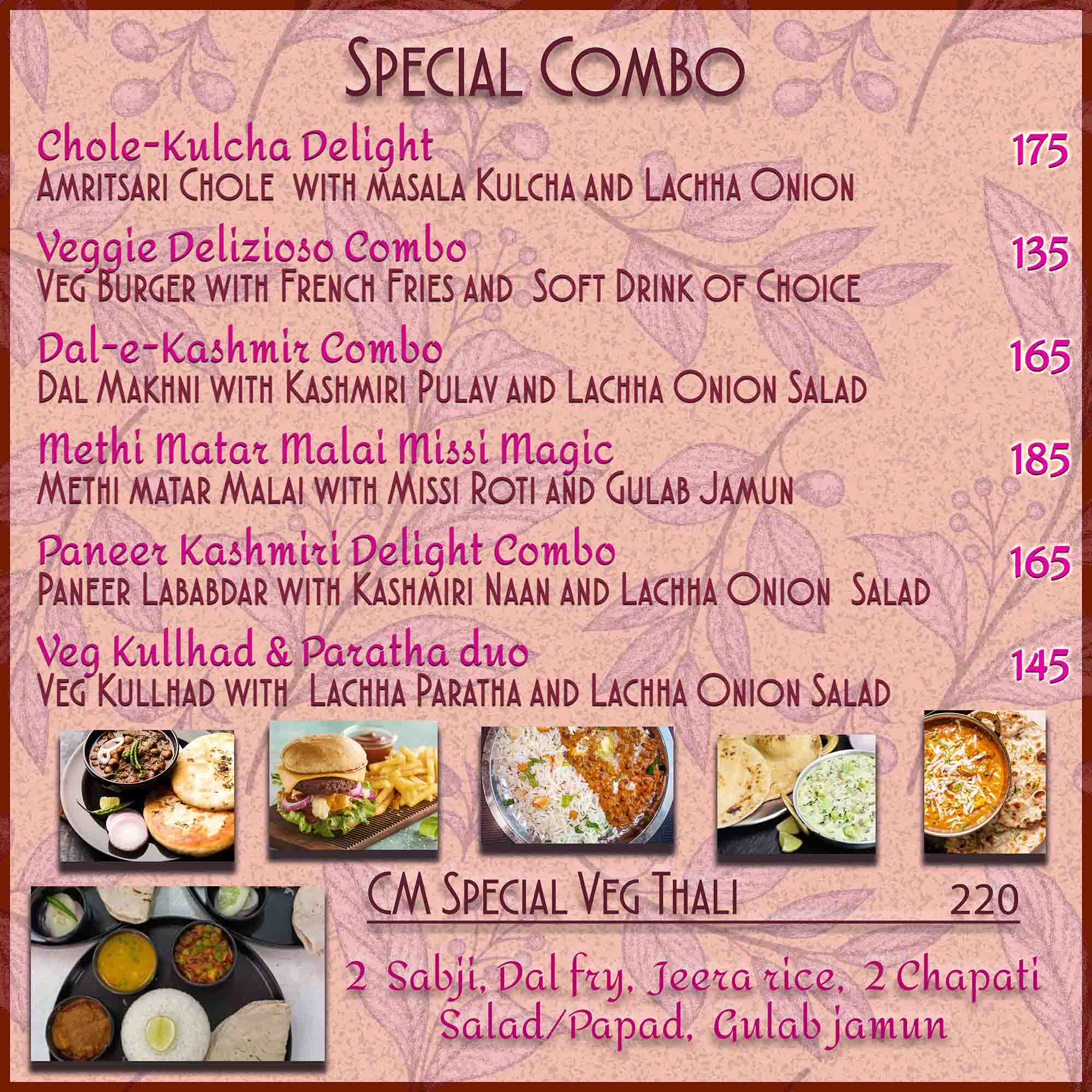 Hotel CM Park Menu